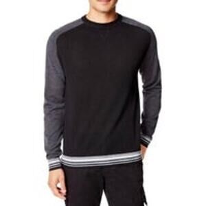 Good Man Brand Colorblock Raglan 100% Merino Wool Sweater Black/Gray SZ XX-Large